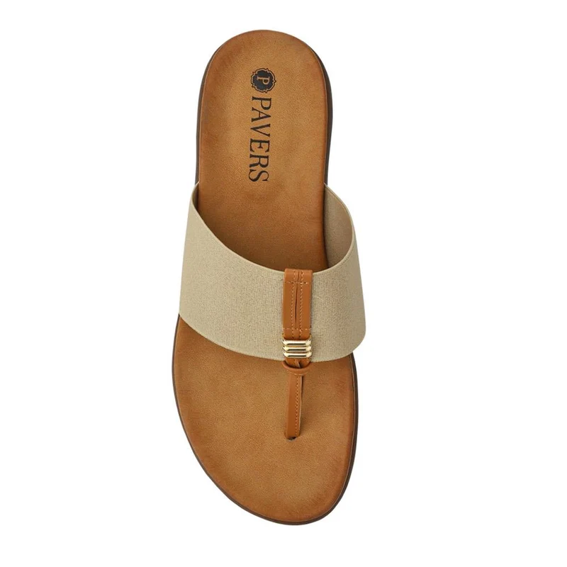 Flexible Toe Post Sandals - BAIZH41027 / 327 077 - Beige