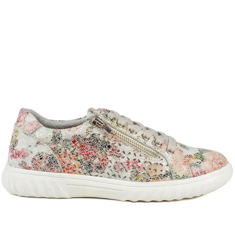 Casual Breathable Zip Trainers - WBINS43091 / 329 174 - Floral
