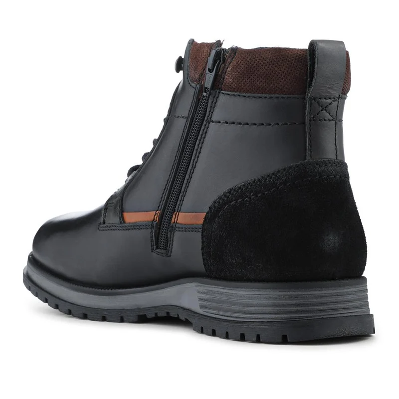 Wide Fit Leather Boots With Grip Sole - JFOOT42023 / 328 064 - Black