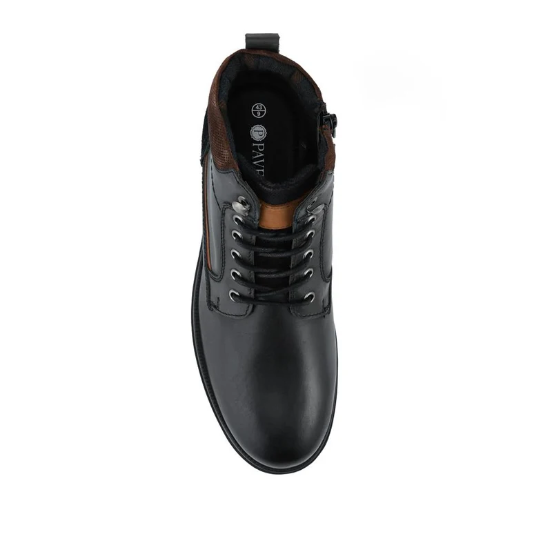 Wide Fit Leather Boots With Grip Sole - JFOOT42023 / 328 064 - Black