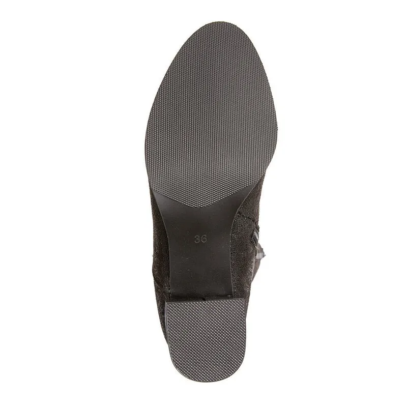 Block-Heeled Long Boots - WBINS40117 / 326 353 - Black