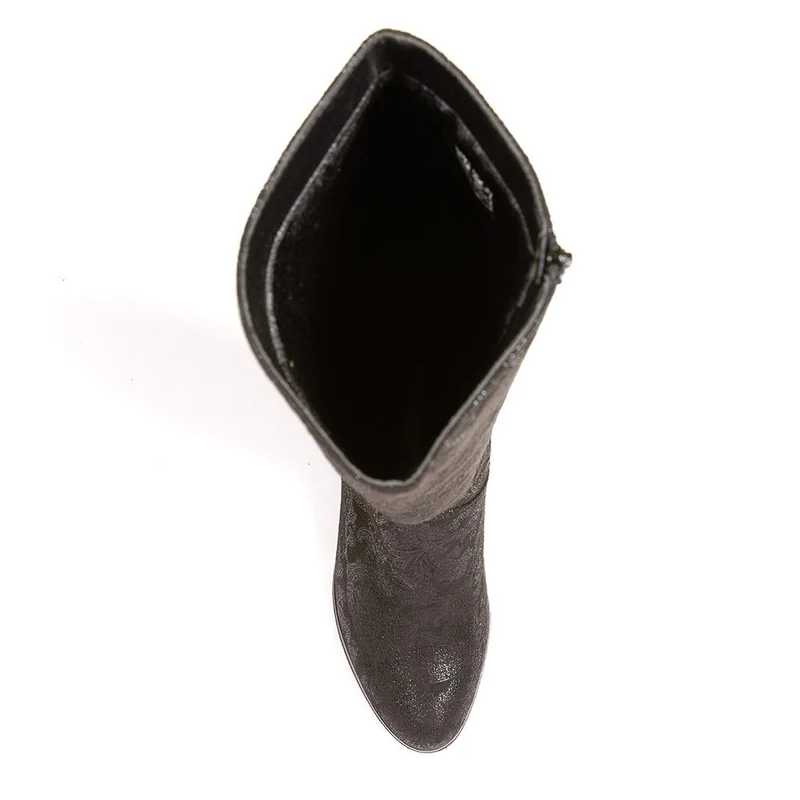 Block-Heeled Long Boots - WBINS40117 / 326 353 - Black