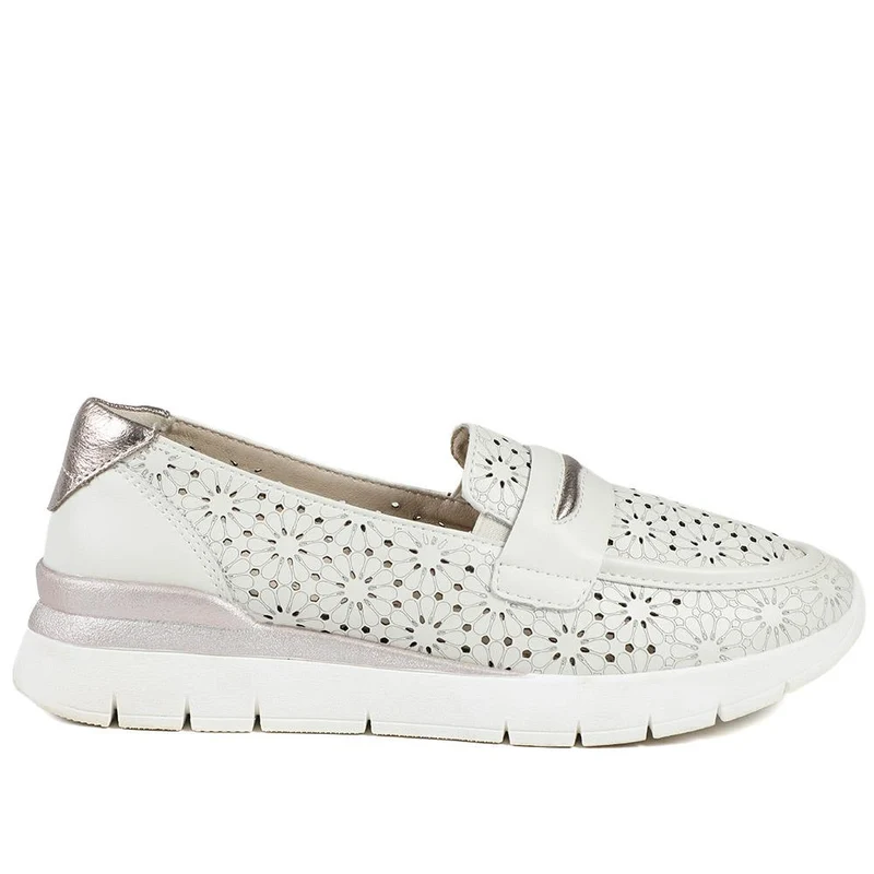 Arch Support Leather Slip On Shoes - BRK43027 / 328 997 - Cream