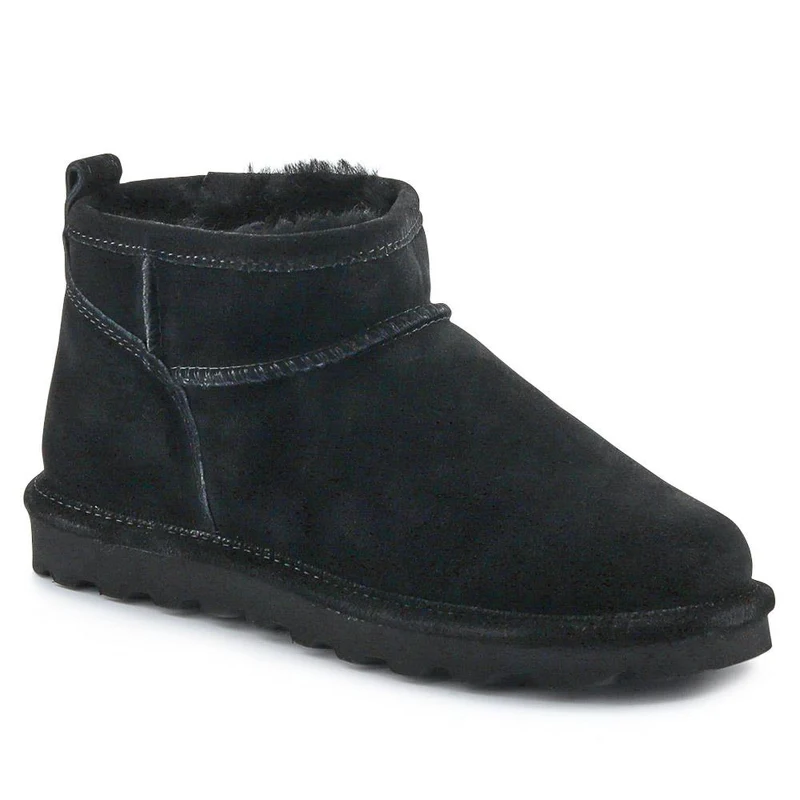 Faux-Fur-Lined Ankle Boots - EDNB40025 / 326 894 - Black Suede