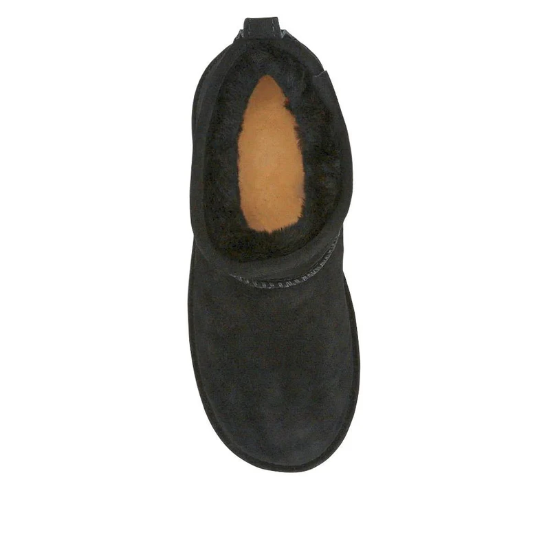 Faux-Fur-Lined Ankle Boots - EDNB40025 / 326 894 - Black Suede