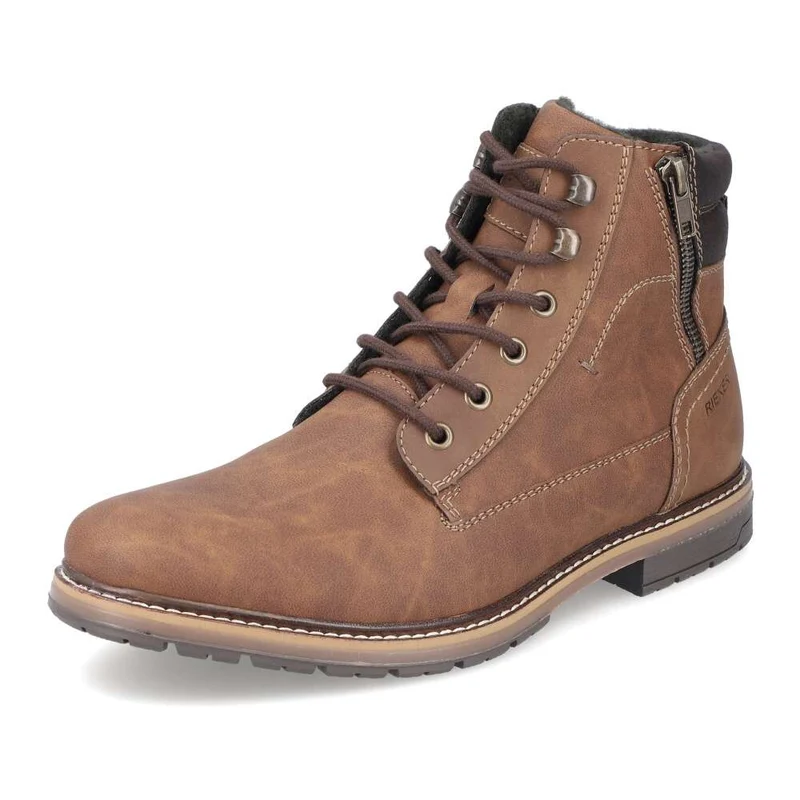Rieker Herren-Oxford-Stiefel mit Fleece-Futter – Braun