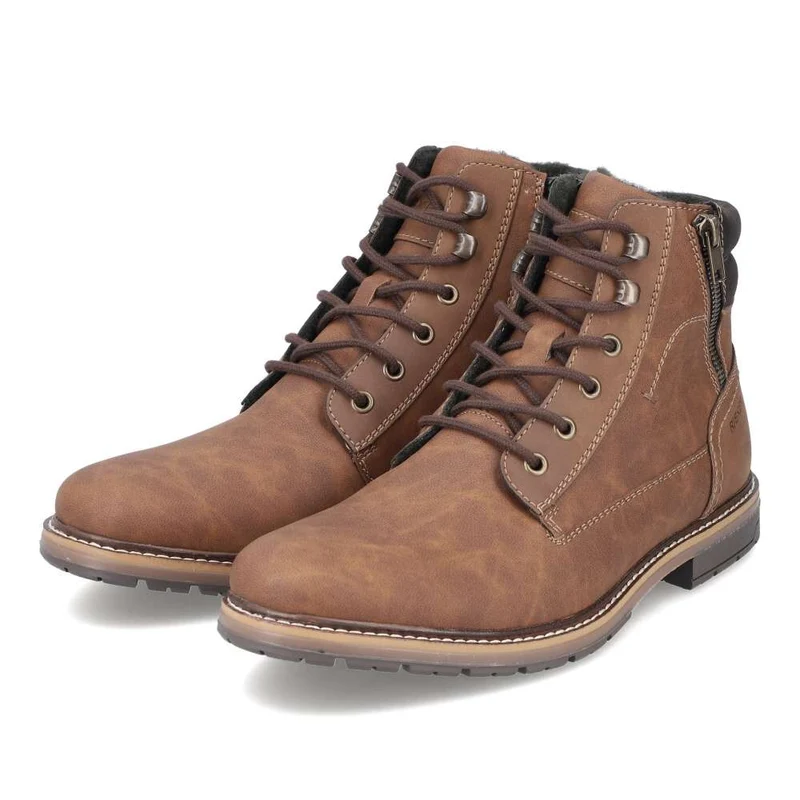 Rieker Herren-Oxford-Stiefel mit Fleece-Futter – Braun