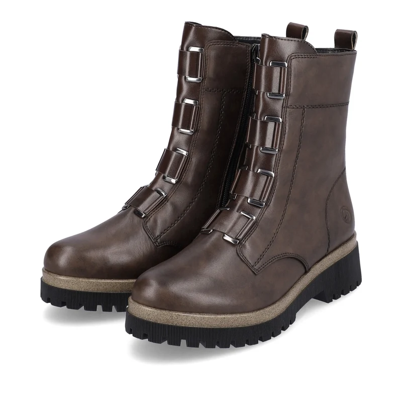 Remonte Damen-Stiefelette aus mit Fleece gefüttertem Leder – Braun
