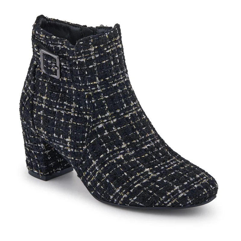 Heeled Buckle Detail Ankle Boots - WBINS38090 / 324 214