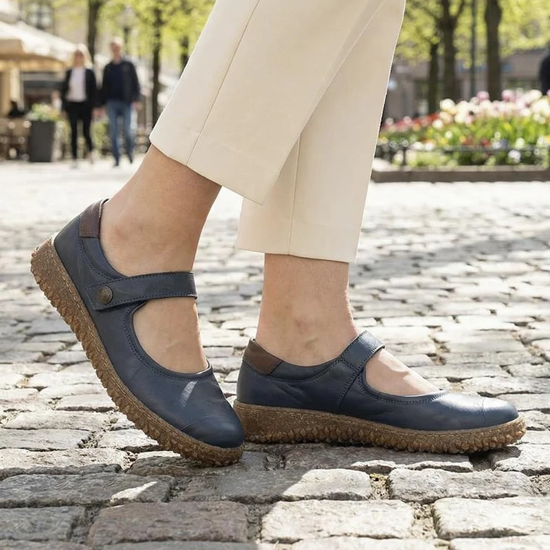 Loretta Leather Mary Janes - HAK42010 / 328 514 - Navy