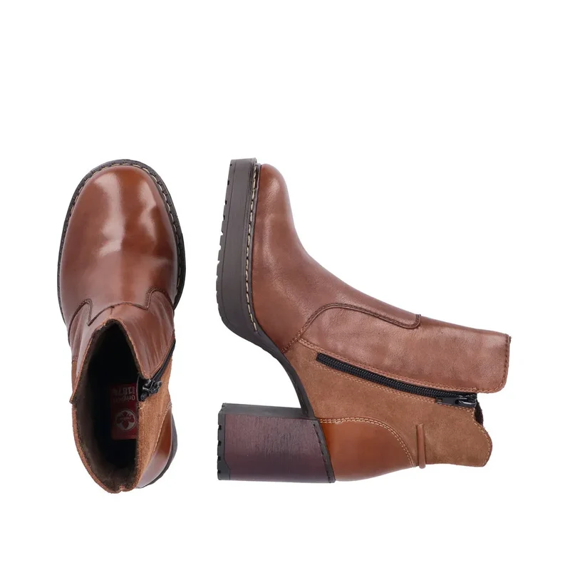 Rieker Modische Damen-Stiefelette aus Leder – Braun