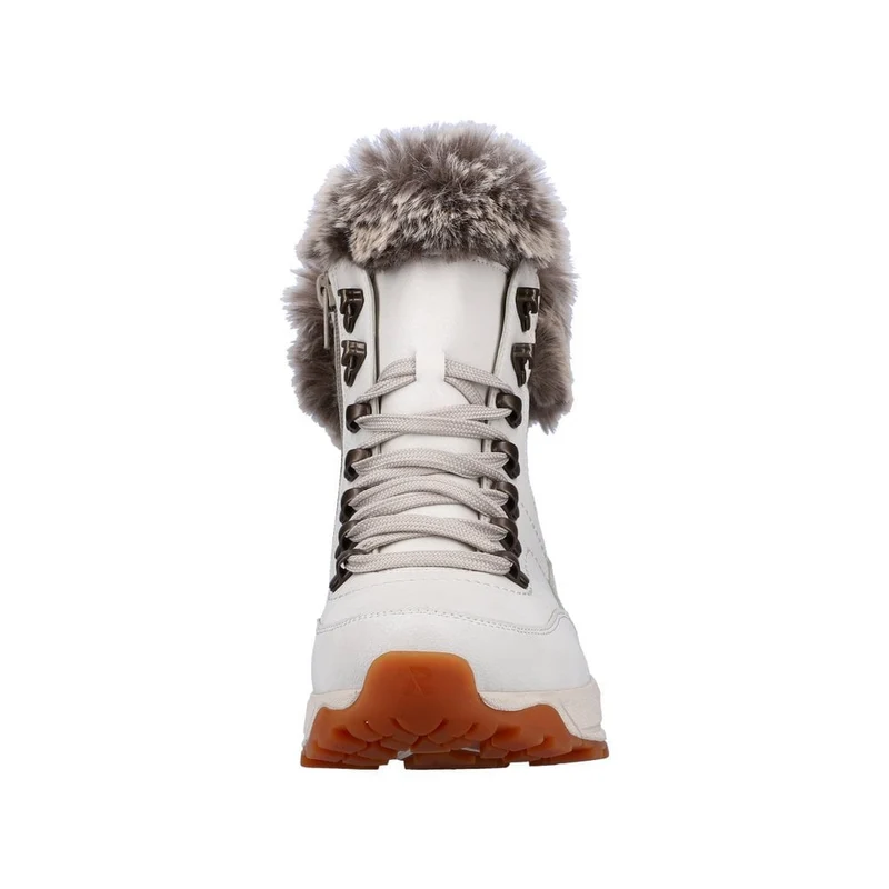 Rieker Damen R-Tex Wolle gefütterte Thermo-Leder-Modestiefel – Weiß