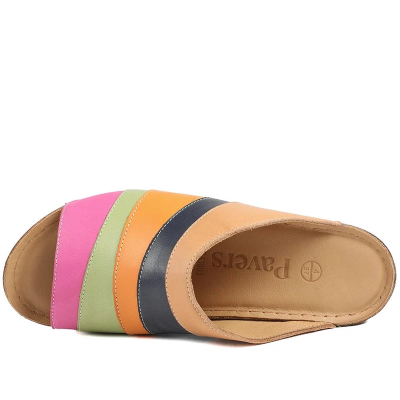Slip On Peep Toe Mules - AS43003 / 329 252 - Multi