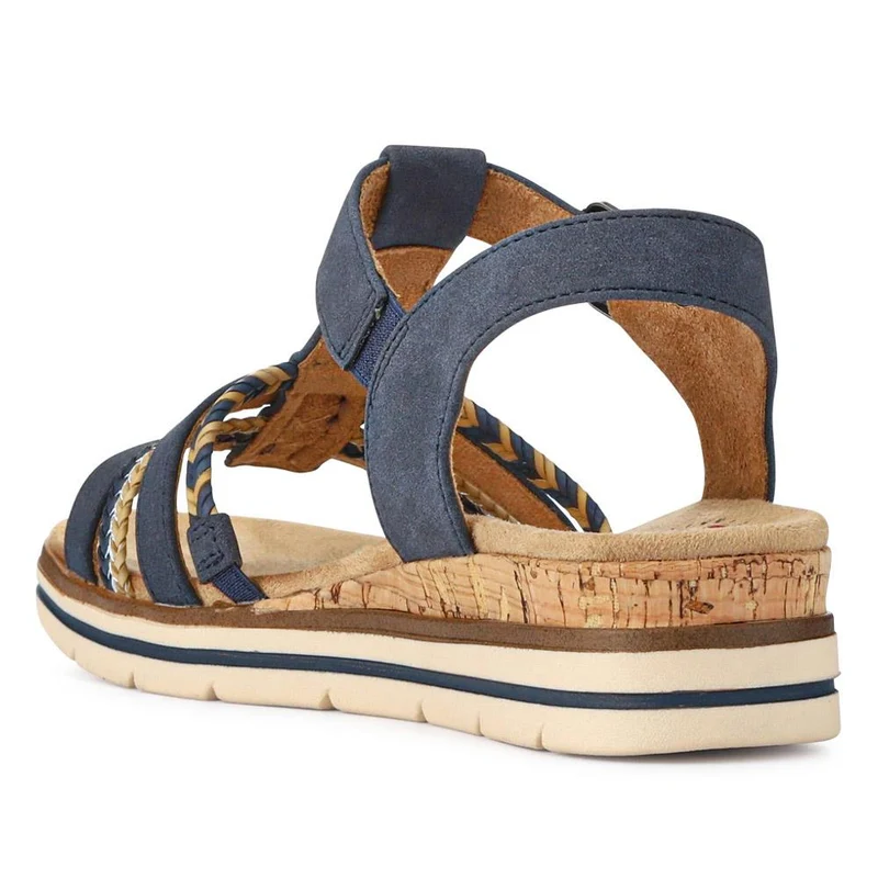 Wide-Fit Strappy Buckle-Up Sandals - RELIF41031 / 326 874 - Navy