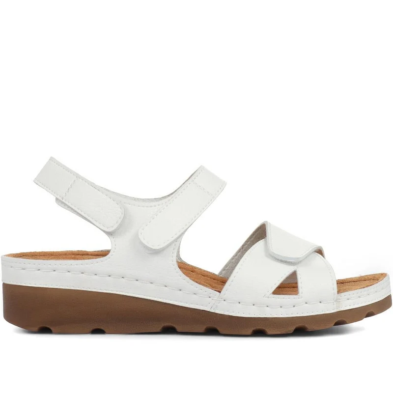 Adjustable Cushioned Sandals - SERAY33011 / 320 083 - White