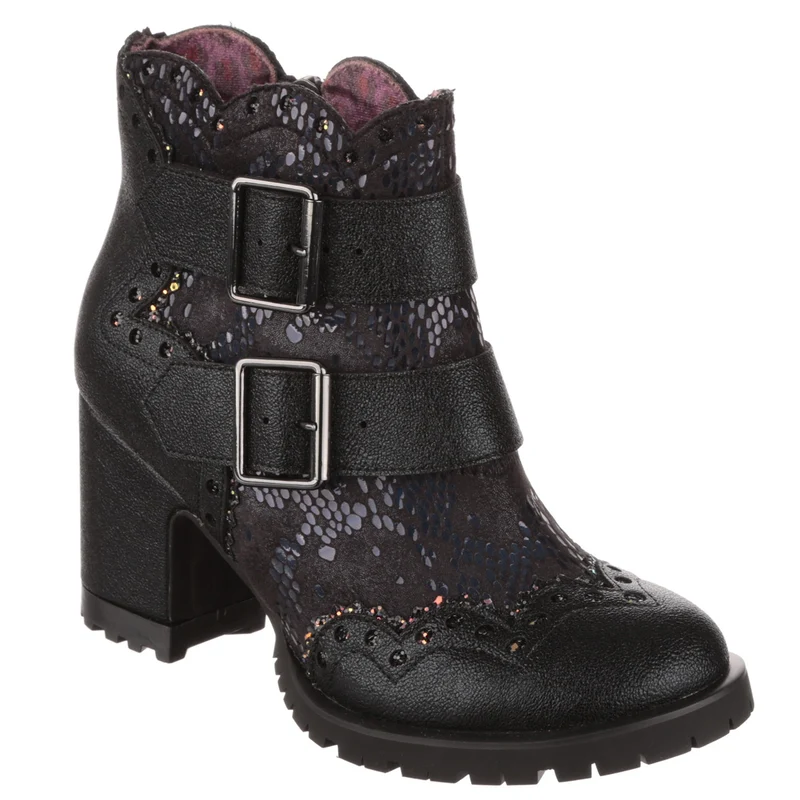Irregular Choice Womens Buckle Babe Stiefeletten - Schwarz