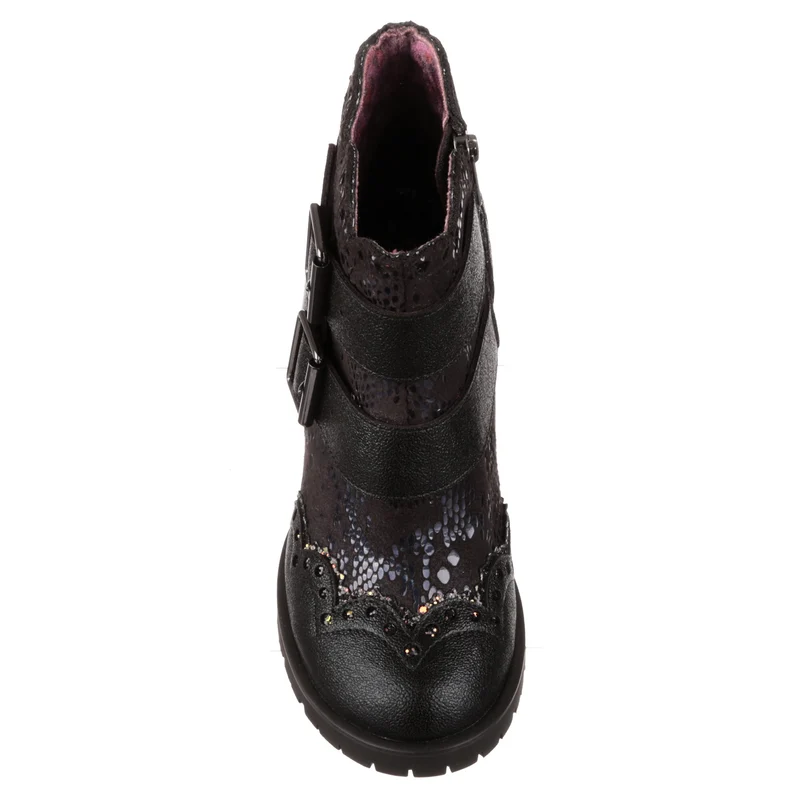 Irregular Choice Womens Buckle Babe Stiefeletten - Schwarz