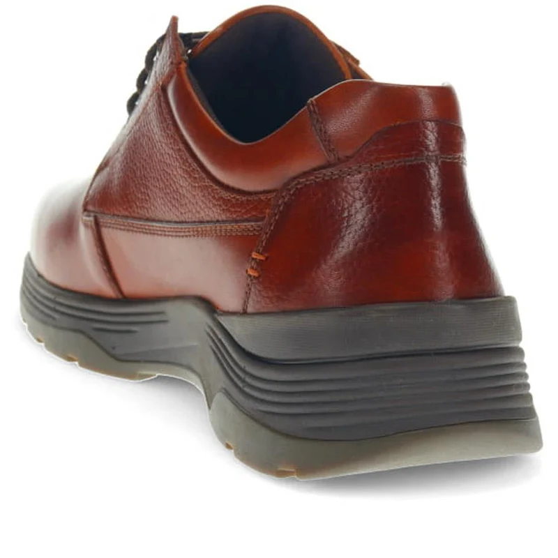 Casual Leather Lace-Up Shoes - ALFREDO / 325 810 - Cognac
