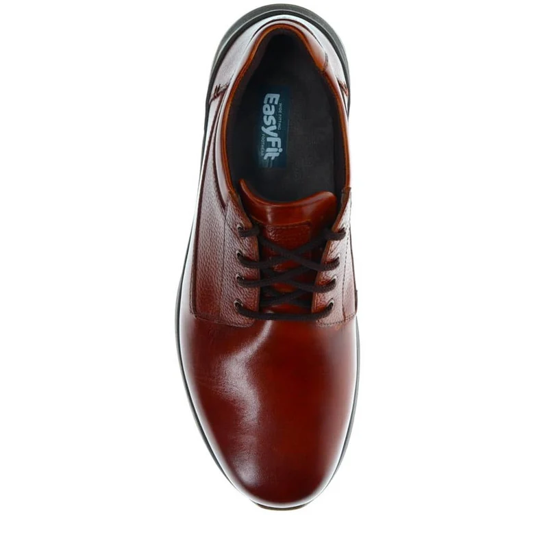 Casual Leather Lace-Up Shoes - ALFREDO / 325 810 - Cognac