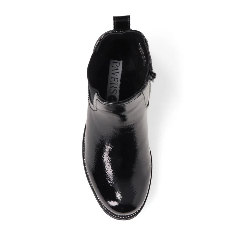 Wide-Fit Chelsea Boots - WBINS40209 / 326 330 - Black Patent