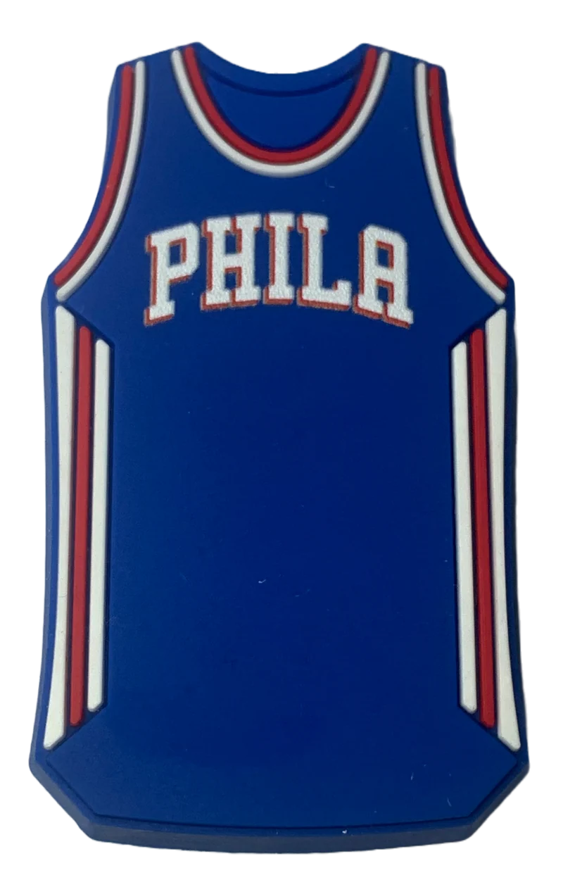 Crocs Jibbitz NBA Philadelphia 76ers blauer Trikotanhänger