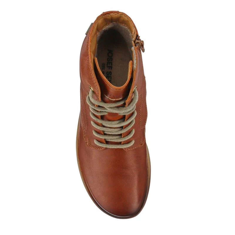 Lace-Up Leather Ankle Boots - JOSEF40513 / 326 497 - Brown