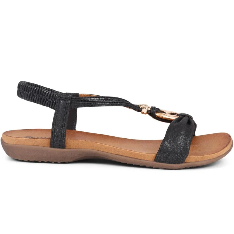 Flat Strappy Sandals - BAIZH29006 / 314 963 - Black