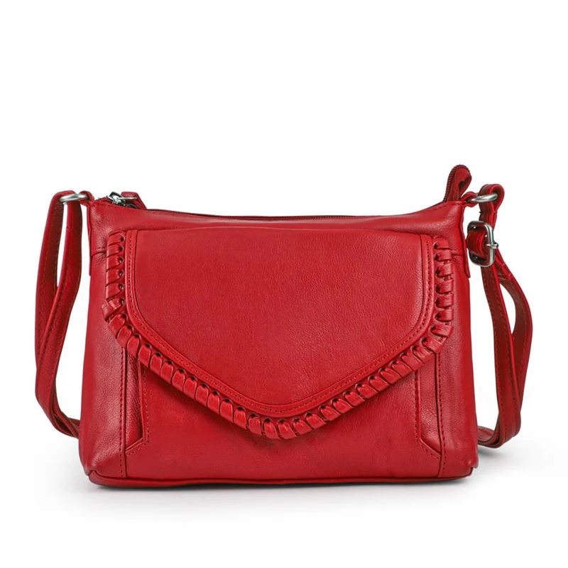 Adjustable Leather Cross Body Bag - JWNBG42000 / 328 629 - Red