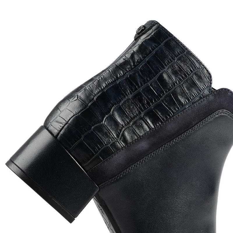 Van Dal Manon Leather Ankle Boots - GUP42508 / 328 846 - Navy