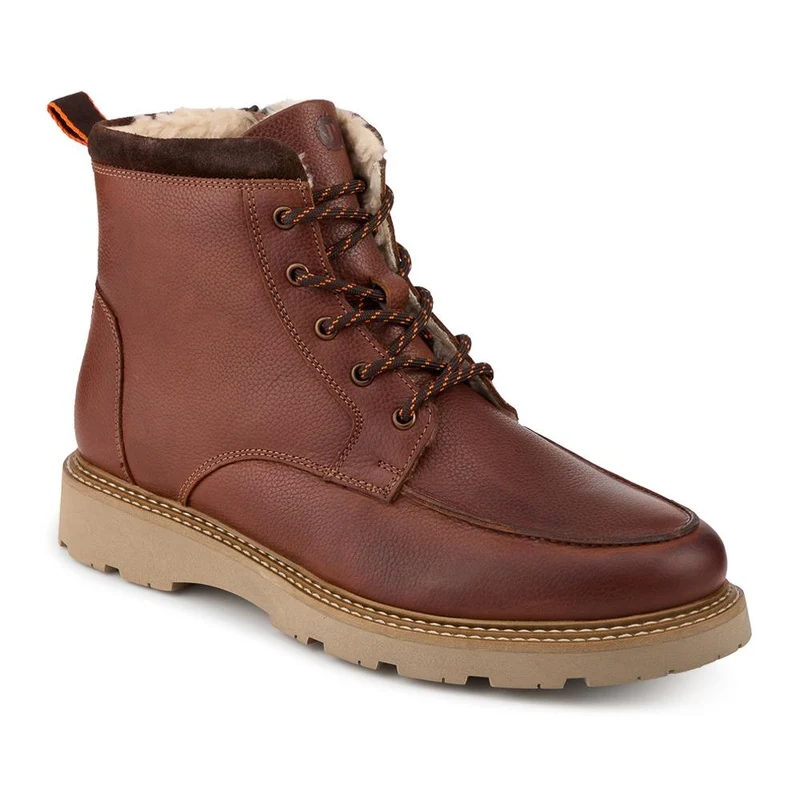 Leather Warm Lined Lace Up Boots - RNB42016 / 328 050