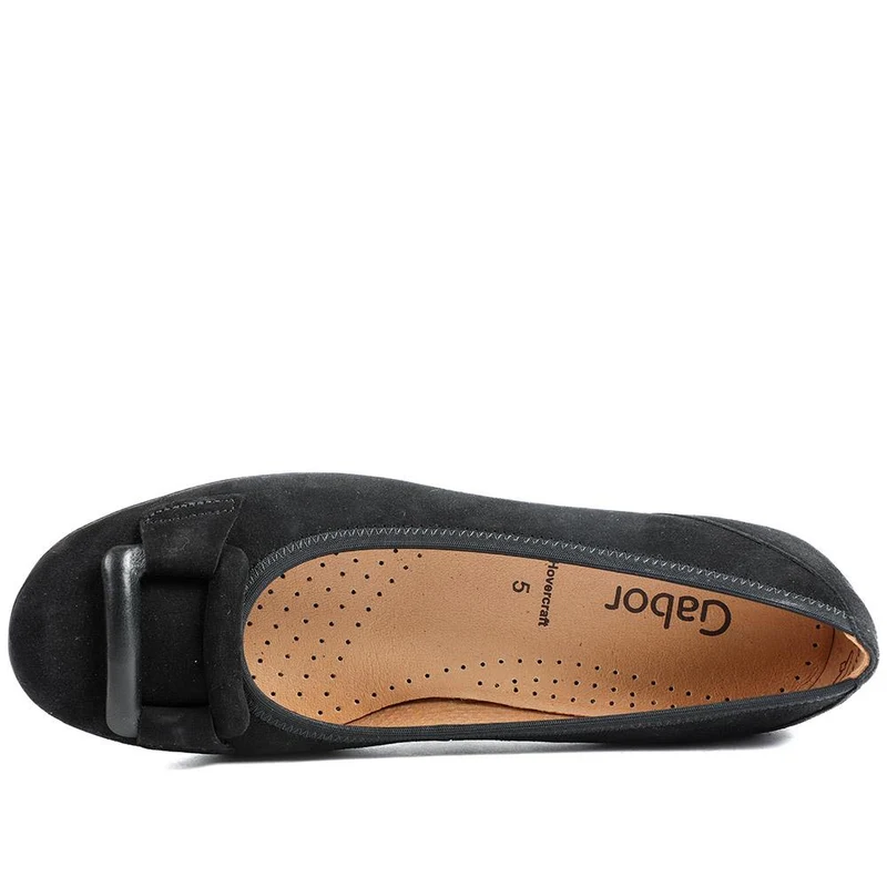 Gabor Raven Leather Ballet Pumps - GAB42025 / 329 523 - Black