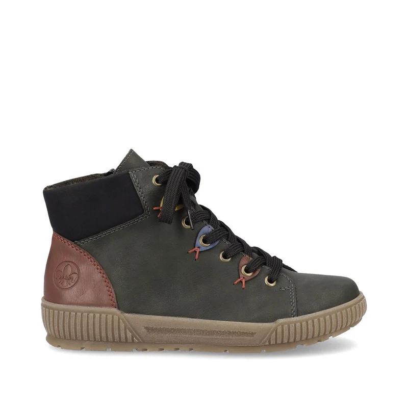 Rieker Damen-Stiefelette mit Fleece-Futter – Grün