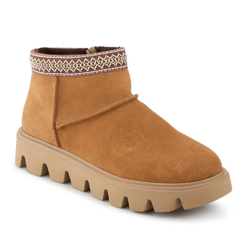 Rieker Leather Cushioned Shoes - RKR42557 / 328 201 - Tan