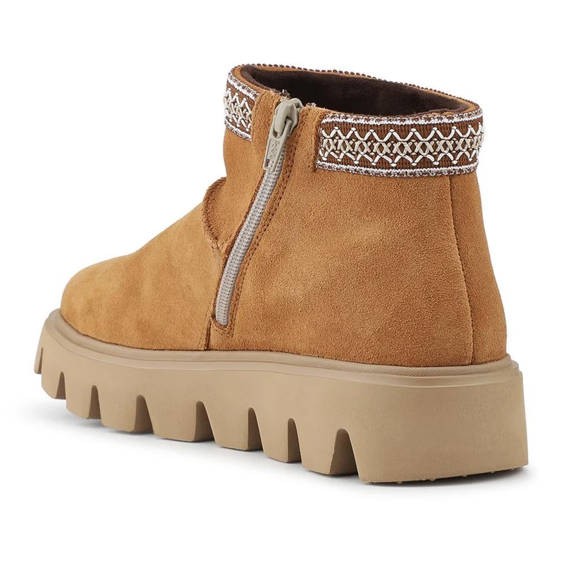 Rieker Leather Cushioned Shoes - RKR42557 / 328 201 - Tan