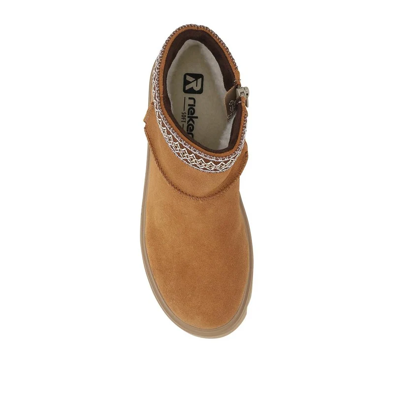 Rieker Leather Cushioned Shoes - RKR42557 / 328 201 - Tan