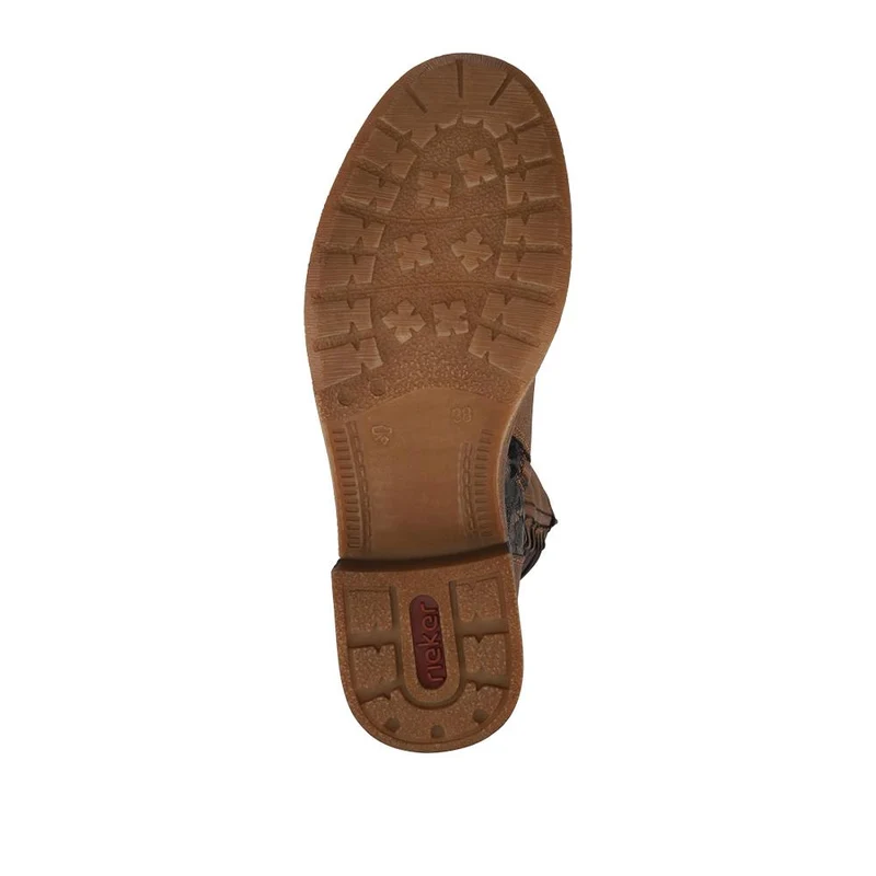 Rieker Water Resistant Zip Up Long Boots - RKR42555 / 328 200 - Brown