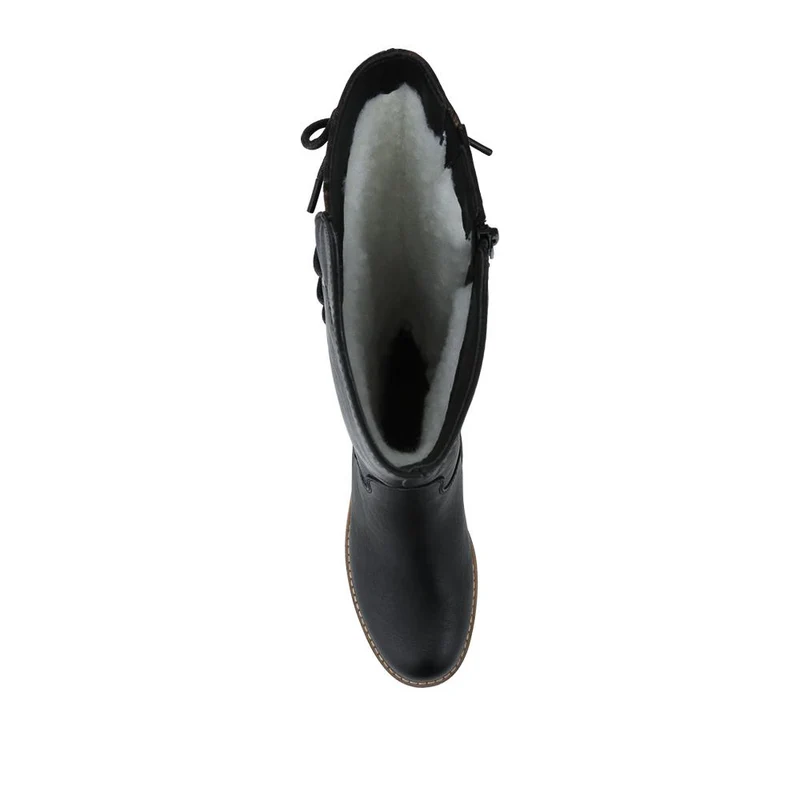 Rieker Water Resistant Zip Up Long Boots - RKR42555 / 328 200 - Black