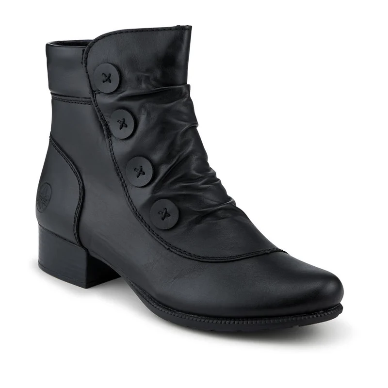 Rieker Leather Buttoned Ankle Boots - RKR42549 / 328 203