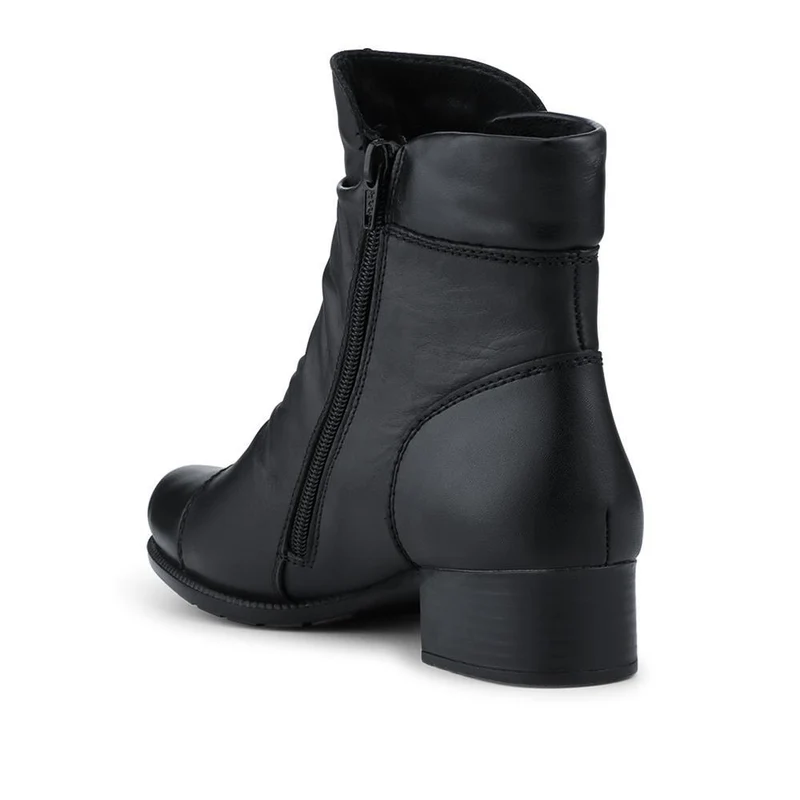 Rieker Leather Buttoned Ankle Boots - RKR42549 / 328 203 - Black