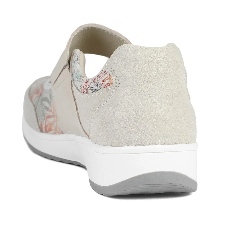 Wide Fit Leather Mary Janes - BRK42012 / 328 095 - BEIGE FLORAL