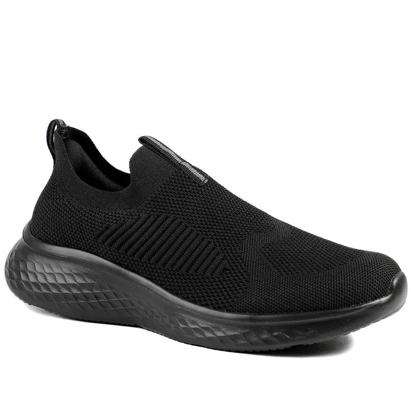 Wide Fit Memory Foam Easy Step In Trainers - BRK43041 / 329 070 - Black