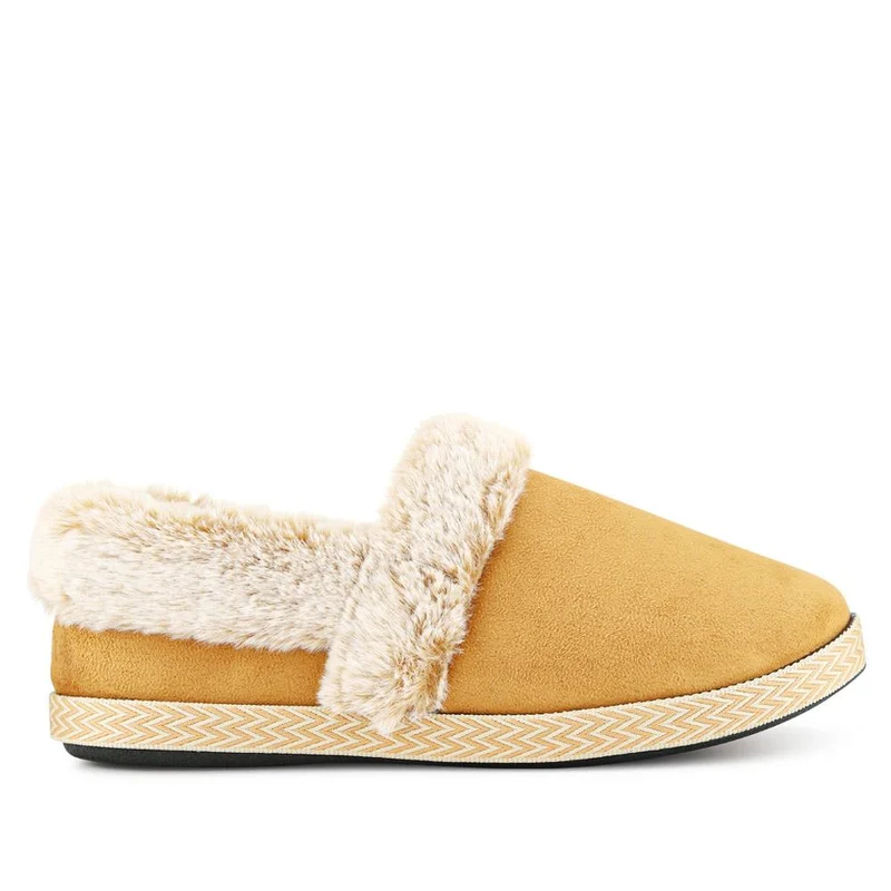 Warm-Lined Memory Foam Slippers - QING40038 / 326 611 - Chestnut