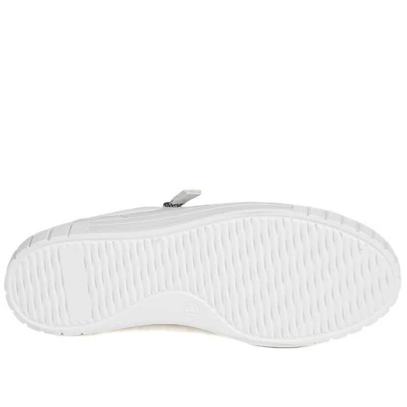 Bellissimo Wide Fit Zip & Lace Trainers - BELWBINS43024 / 328 919 - White