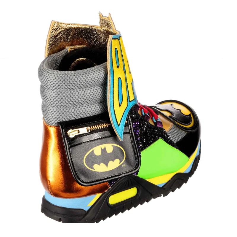 Irregular Choice Frauen Justice League Bat-Tech Leuchtstiefel – Schwarz