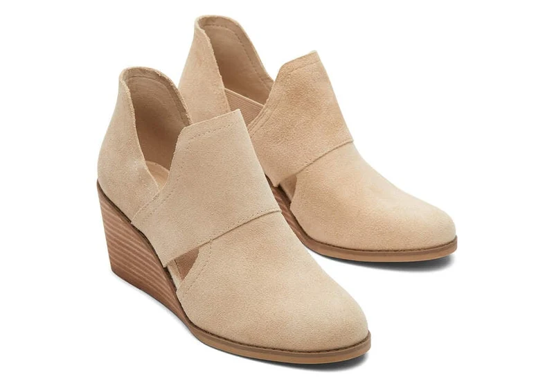 TOMS Kallie Cutout-Wildlederstiefel für Damen – Haferflocken