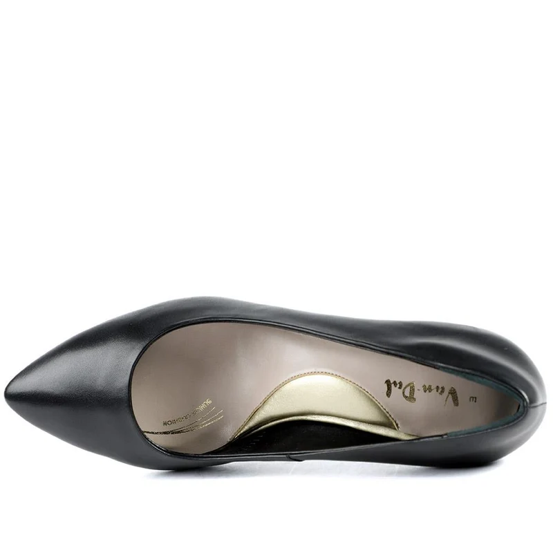 Van Dal Alexis Wide Fit Leather Court Shoes - GUP42507 / 328 845 - Black Leather
