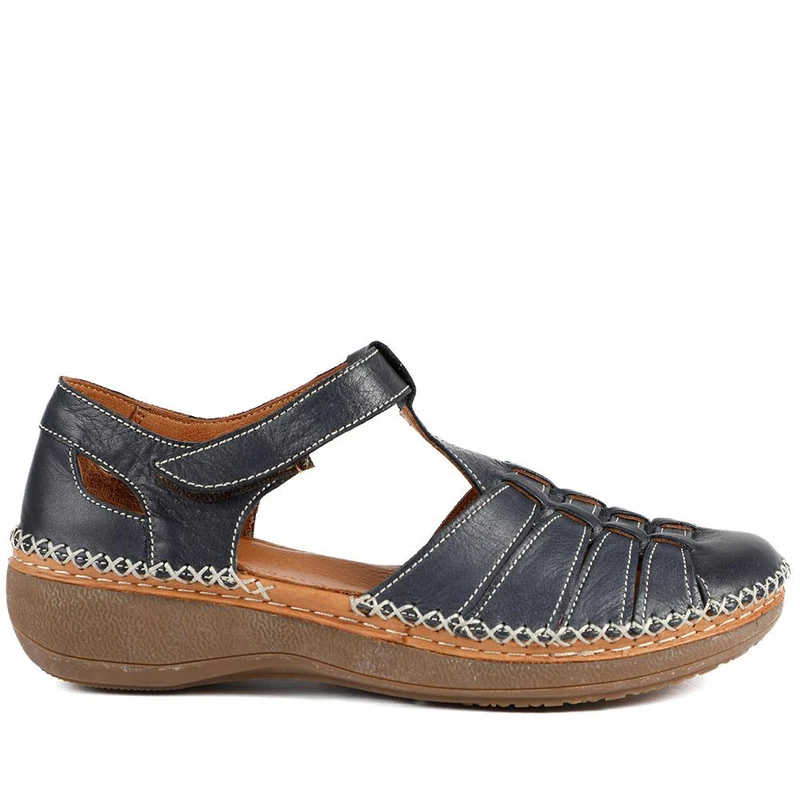 Leather Touch Fasten Mary Janes - METIN41010 / 327 208 - Navy