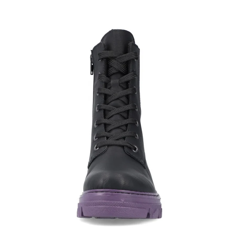 Rieker Modischer Militärstiefel für Damen – Schwarz