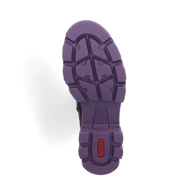 Rieker Modischer Militärstiefel für Damen – Schwarz