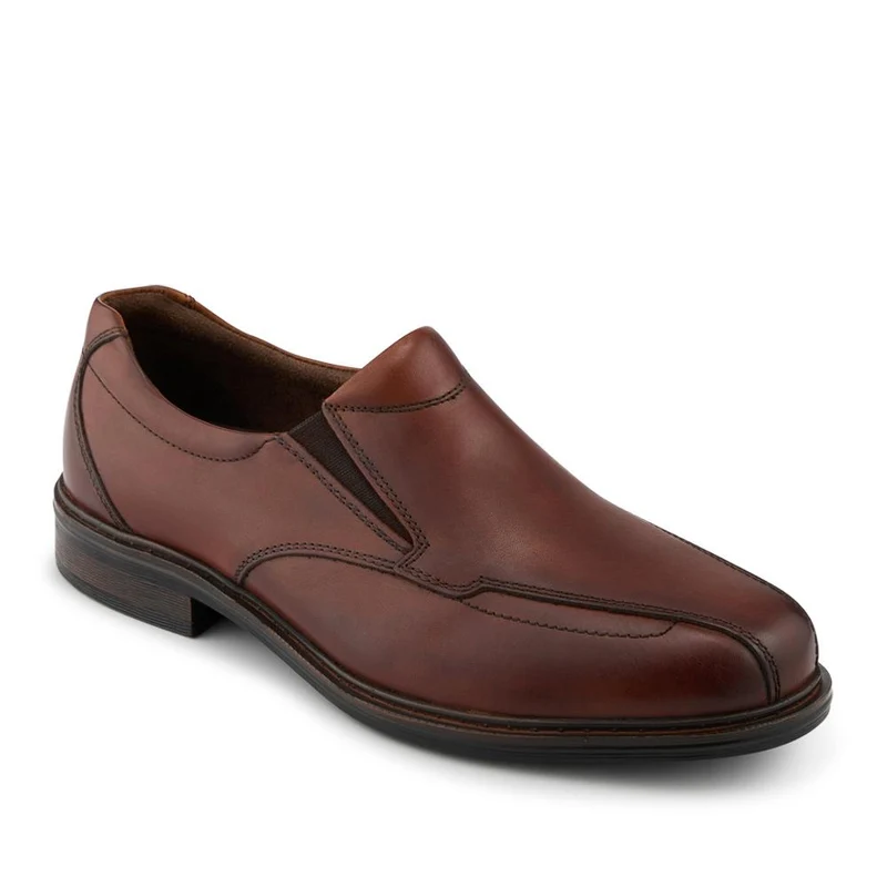Slip On Smart Leather Shoes With Grip Sole - PARK42040 / 328 188 - Cognac